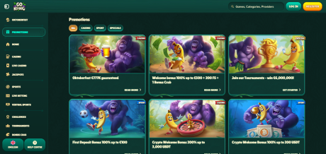 GoKong Casinos Homepage