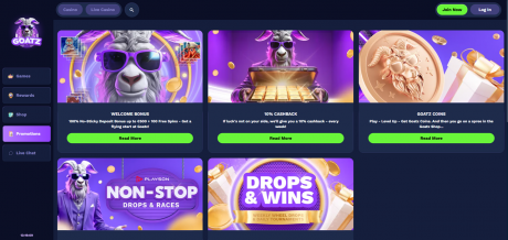 Goatz Casinos Homepage