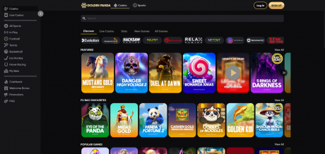 Golden Panda Casino Homepage