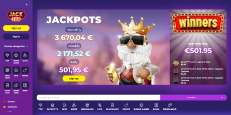 JackTop Casino Homepage