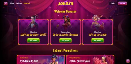 Joker8 Casinos Homepage