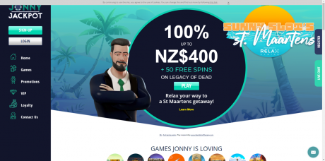 Jonny Jackpots Homepage
