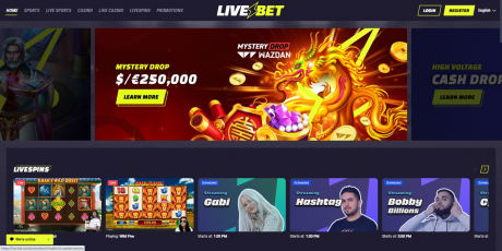 LiveBet Casinos Homepage