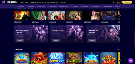LuckNation Casinos Homepage