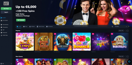 LuckyWins Casinos Homepage