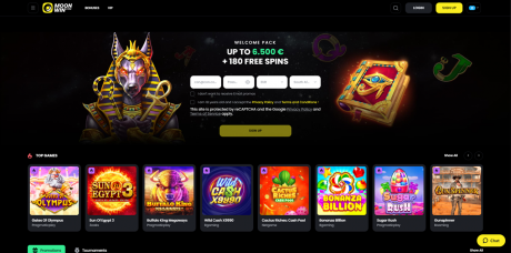 MoonWin Casinos Homepage