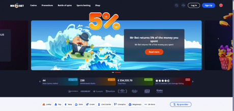 Aplikacja Mr Bet Homepage