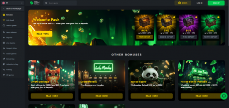 OSH Casinos Homepage