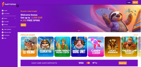 PartySpinss Homepage
