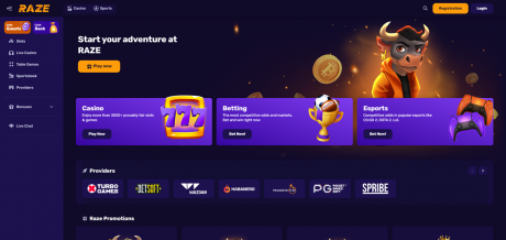 Raze Casinos Homepage