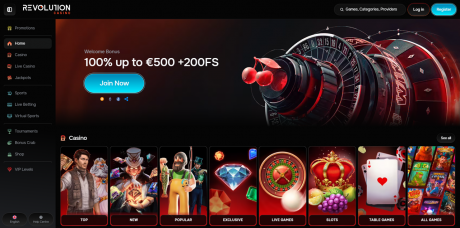 RevolutionCasinos Homepage