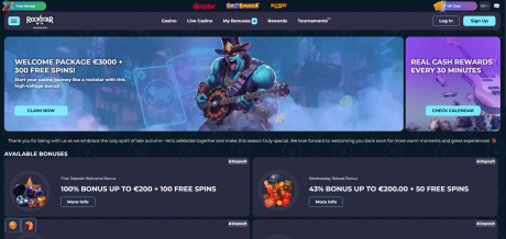 RockstarWin Casinos Homepage
