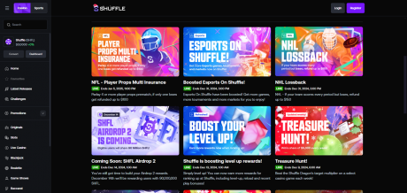 Shuffle Casinos Homepage