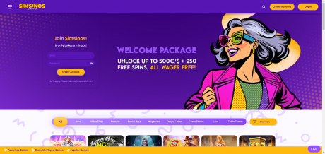 Simsinos Casinos Homepage