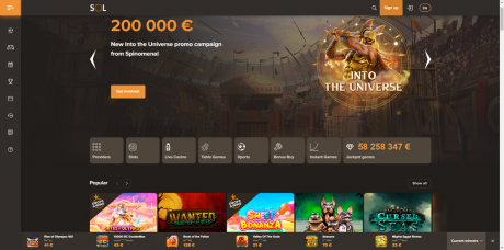 Sol Casinos Homepage