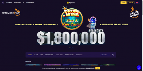 SpinBit Casinos Homepage
