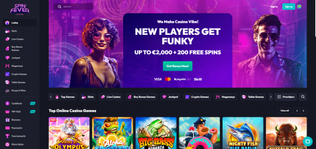 SpinFever Casinos Homepage