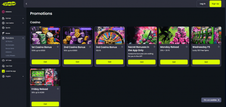Starzino Casino Homepage