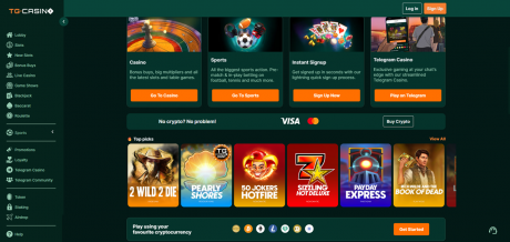 TG Casinos Homepage