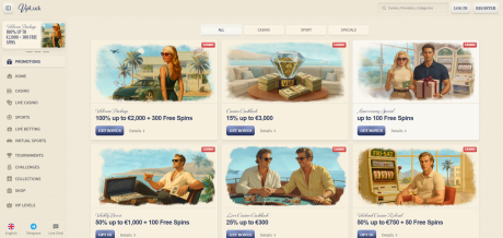 VipLuck Casinos Homepage