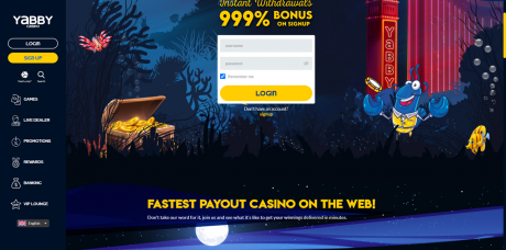 Yabby Casinos Homepage
