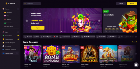 Zoome Casinos Homepage