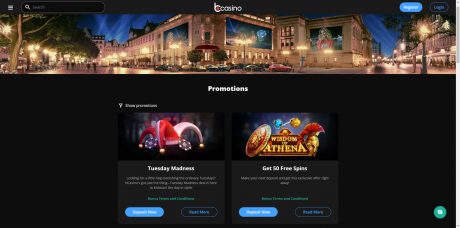 Aplicaciones bCasino Homepage