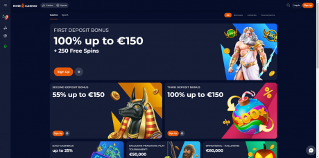 Ninecasino-applikationer Homepage