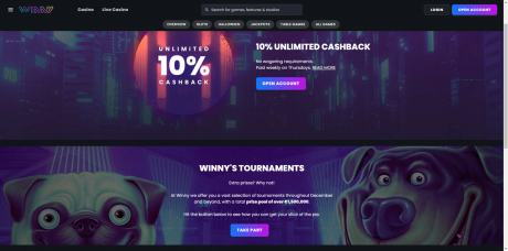 Winny Casinos Homepage