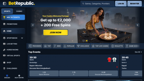 BetRepublics Homepage