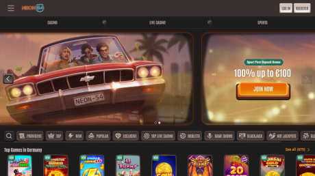 Εφαρμογές του Neon54 Casino Homepage