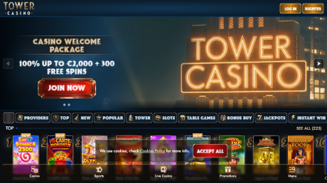 Tower Casinos Homepage